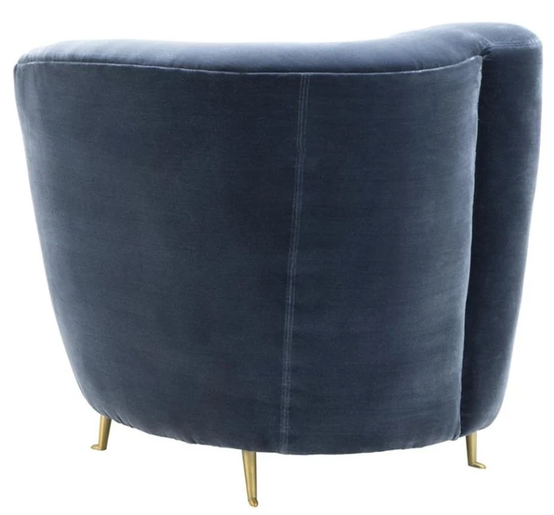 Casa Padrino Designer Sessel Blau 91 x 85 x H. 74 cm - Luxus Kollektion