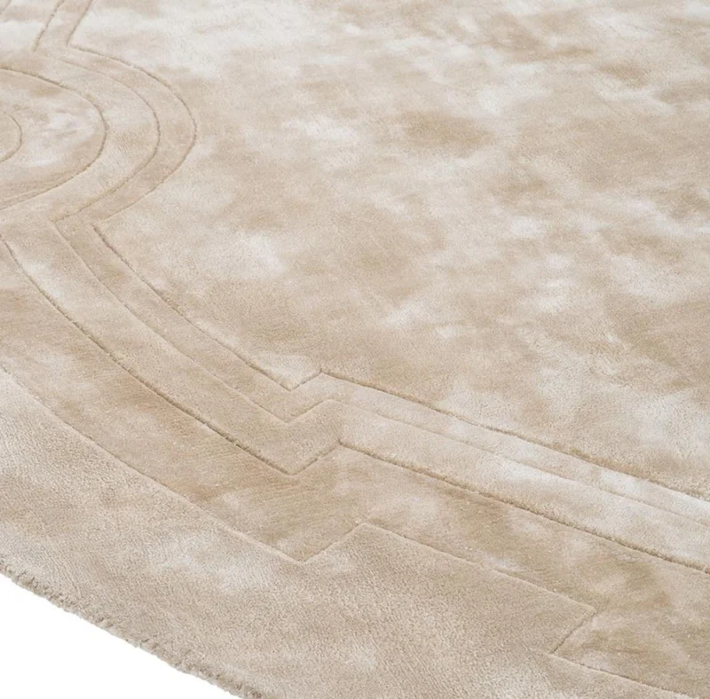 Casa Padrino Luxus Designer Teppich Beige Durchmesser 280 cm - Limited Edition