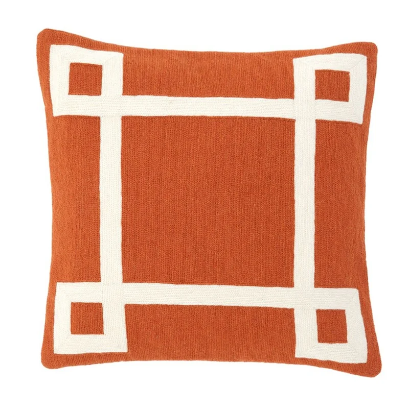 Casa Padrino Designer Zierkissen Orange 50 x H. 50 cm - Luxus Kissen
