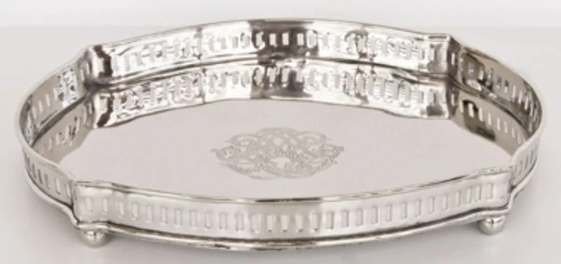 Casa Padrino Luxus Serviertablett Silber 30 x 23 x H. 5 cm - Edles Gastronomie Accessoire