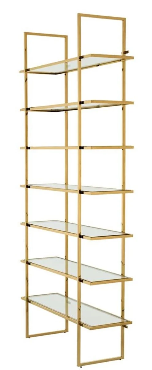 Casa Padrino Luxus Regalschrank Gold 120,5 x 40 x H. 253 cm - Luxus Möbel