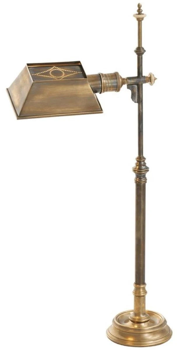 Casa Padrino Luxus Tischleuchte Vintage Messing 16 x 20,5 x H. 82 cm - Antikstil Tischlampe
