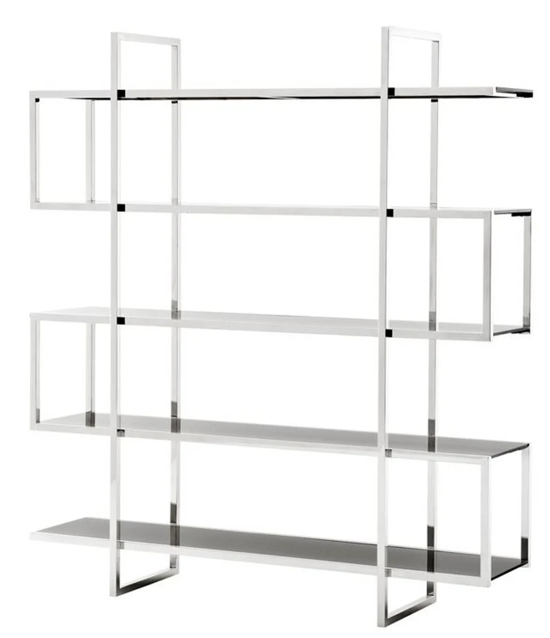 Casa Padrino Designer Regalschrank Silber 160 x 42 x H. 180 cm - Limited Edition