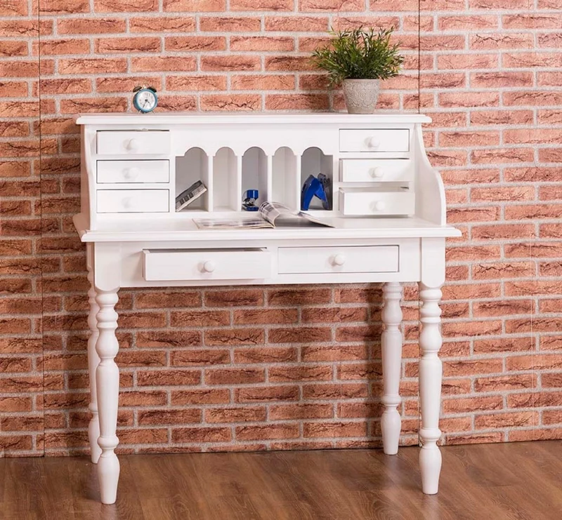Casa Padrino Landhausstil Schreibtisch Weiß 109 x 60 x H. 110 cm - Büromöbel