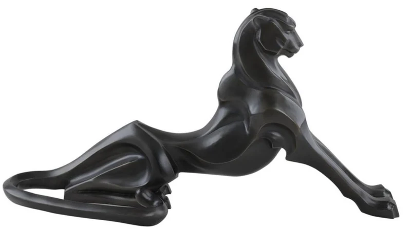 Casa Padrino Luxus Bronzefigur Gepard 85 x 27 x H. 43 cm - Art Deco Figur