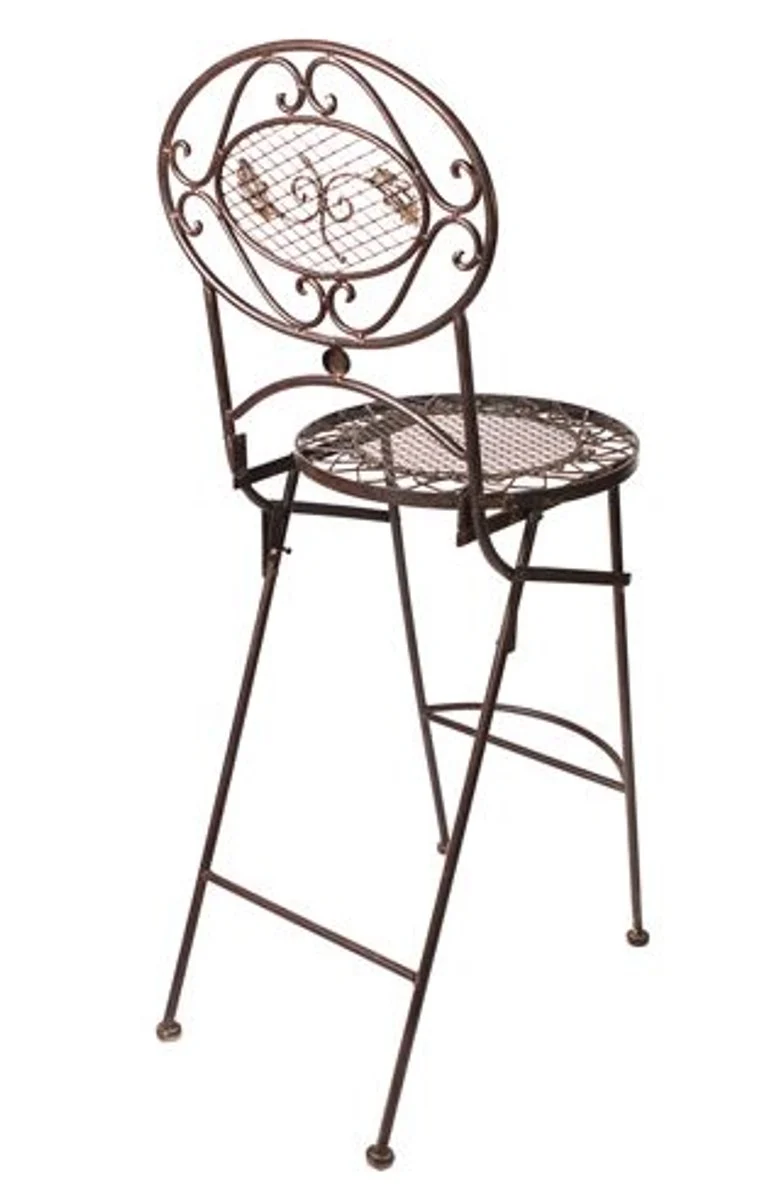 Casa Padrino Gartenstuhl Antik Braun Breite 40 cm, Höhe 107 cm - Art Deco Möbel