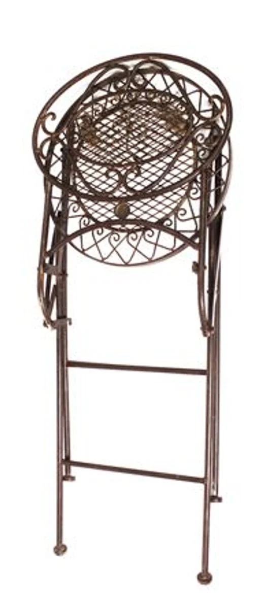 Casa Padrino Gartenstuhl Antik Braun Breite 40 cm, Höhe 107 cm - Art Deco Möbel