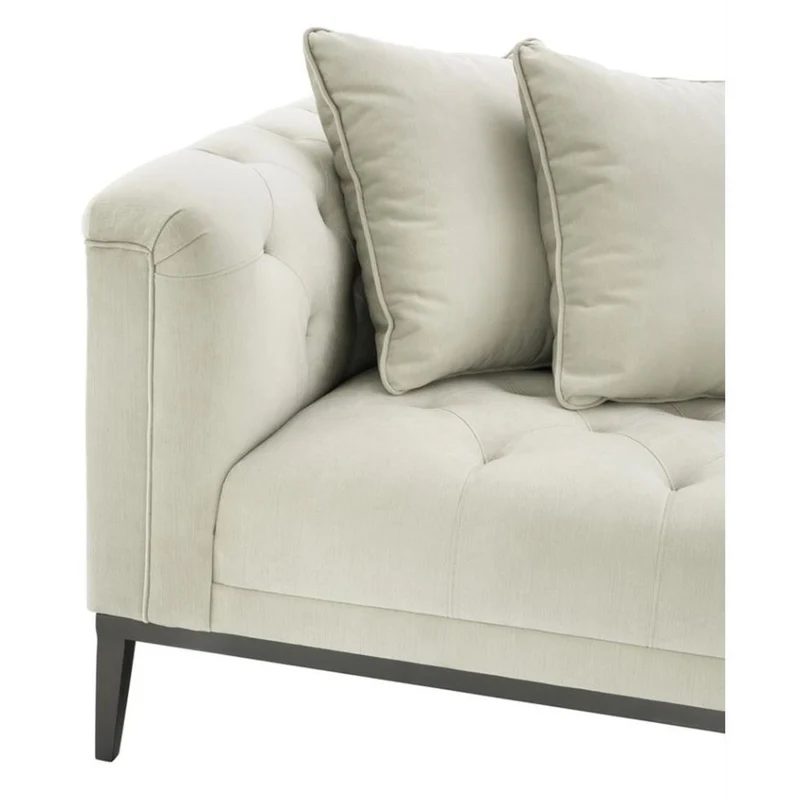 Casa Padrino Luxus Sofa Hellgrau Schwarz - Wohnzimmer Möbel
