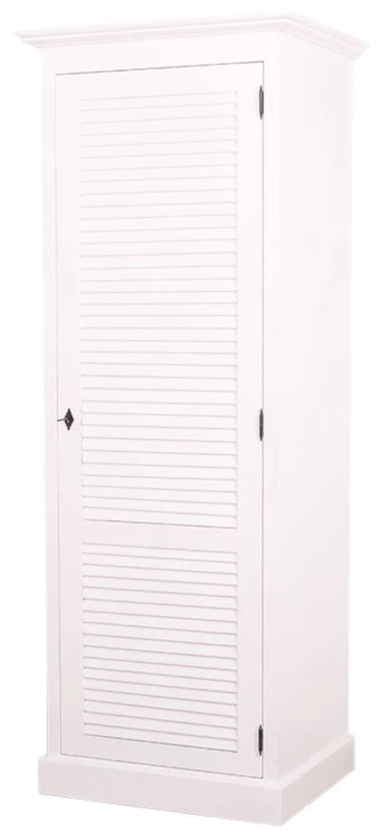 Casa Padrino Landhausstil Schlafzimmerschrank / Kleiderschrank mit Tür Weiß 76 x 59 x H. 200 cm - Schlafzimmermöbel