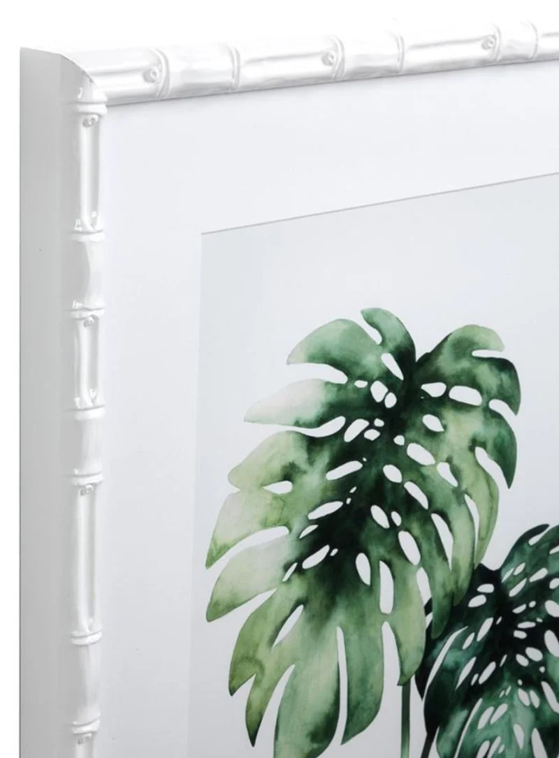 Casa Padrino Bilder / Kunstdruck Set Tropische Pflanzen Grün / Weiß 59 x H. 69 cm - Luxus Deko