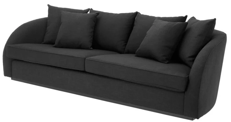 Casa Padrino Luxus Hotel Sofa Schwarz 255 x 91 x H. 72 cm - Designer Kollektion
