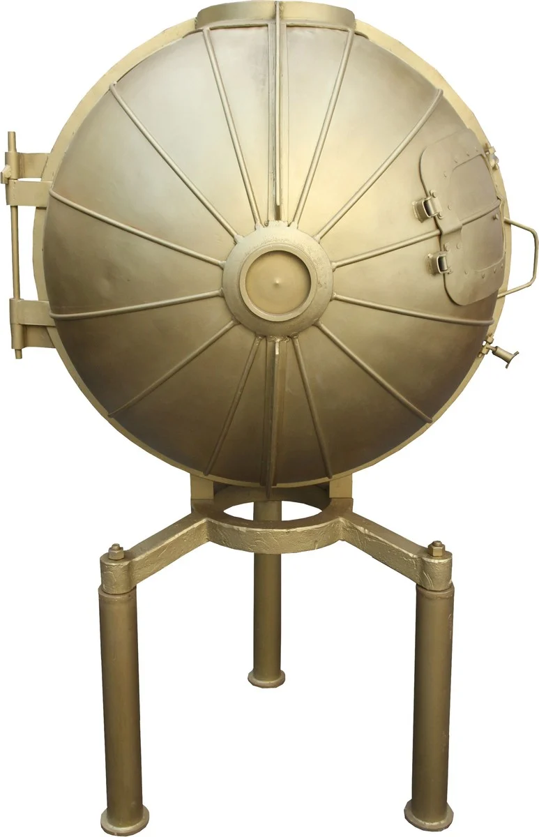 Casa Padrino Luxus Metall Getränke Bar Gold - Rundes Weinregal - Ø 98 x 162 cm