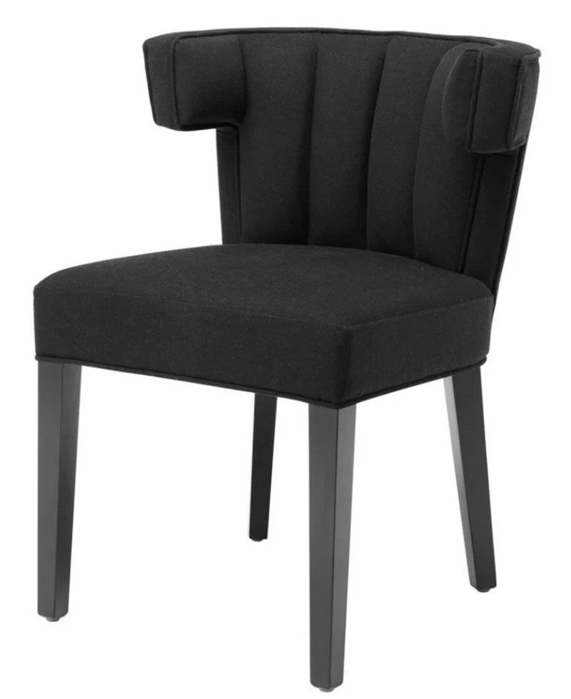 Casa Padrino Luxus Esszimmerstuhl Schwarz - Designer Möbel