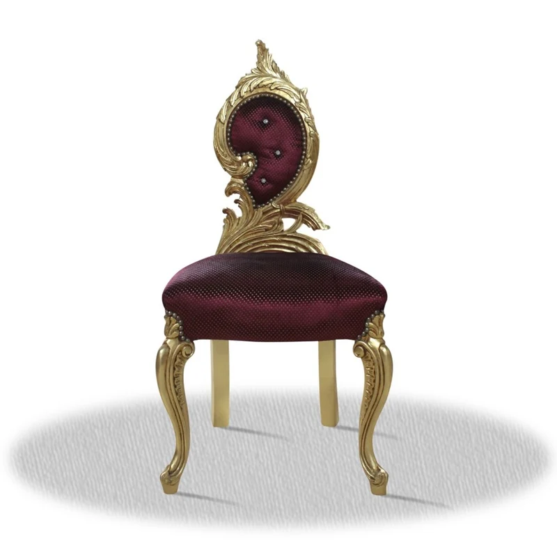 Casa Padrino Barock Salonstuhl Gold Bordeaux Rot 55 x 45 x H. 100 cm - Luxus Edition