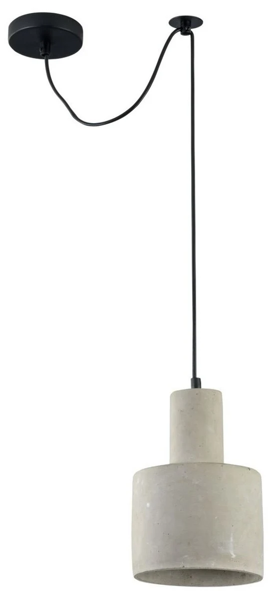 Casa Padrino Moderne Hängeleuchte aus Beton in Grau - Ø 16 x H. 22,5 cm - Pendelleuchte mit Metallakzenten