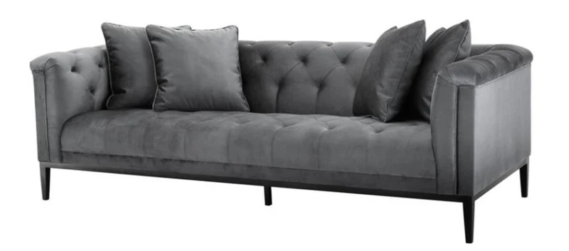Casa Padrino Luxus Sofa Grau - Wohnzimmer Möbel