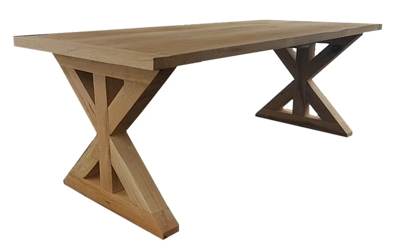 Casa Padrino Luxus Massivholz Esstisch - Eiche - 200 cm x 100 cm x H78 cm - Schwere Ausführung