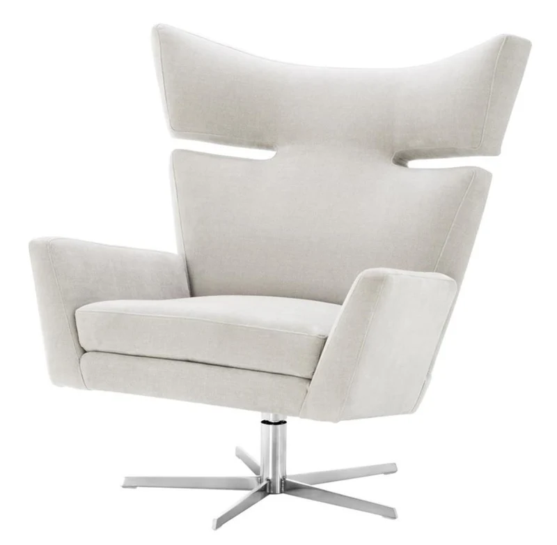 Casa Padrino Drehsessel Sandfarben / Silber 100 x 89 x H. 105 cm - Luxus Möbel