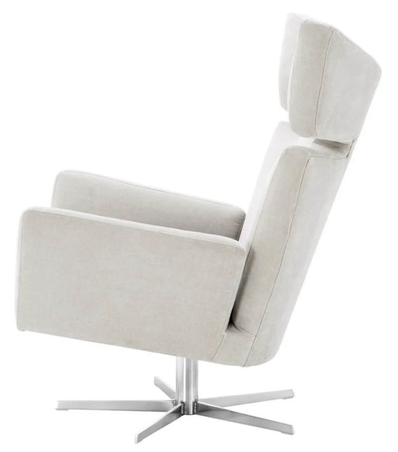 Casa Padrino Drehsessel Sandfarben / Silber 100 x 89 x H. 105 cm - Luxus Möbel