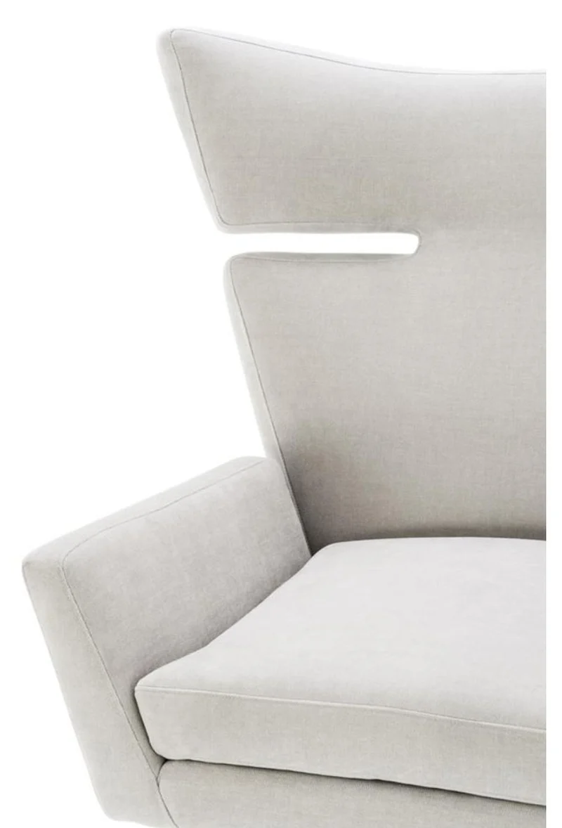 Casa Padrino Drehsessel Sandfarben / Silber 100 x 89 x H. 105 cm - Luxus Möbel