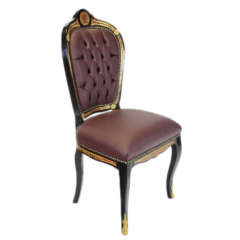 Casa Padrino Luxus Barock Stuhl Boulle Collection - Luxus Schreibtisch Stuhl