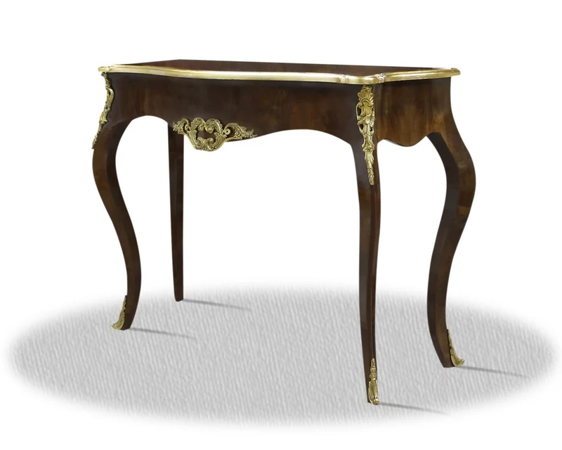 Casa Padrino Barock Konsole im Antik Stil Mahagonibraun Gold 100 x 40 x H. 85 cm