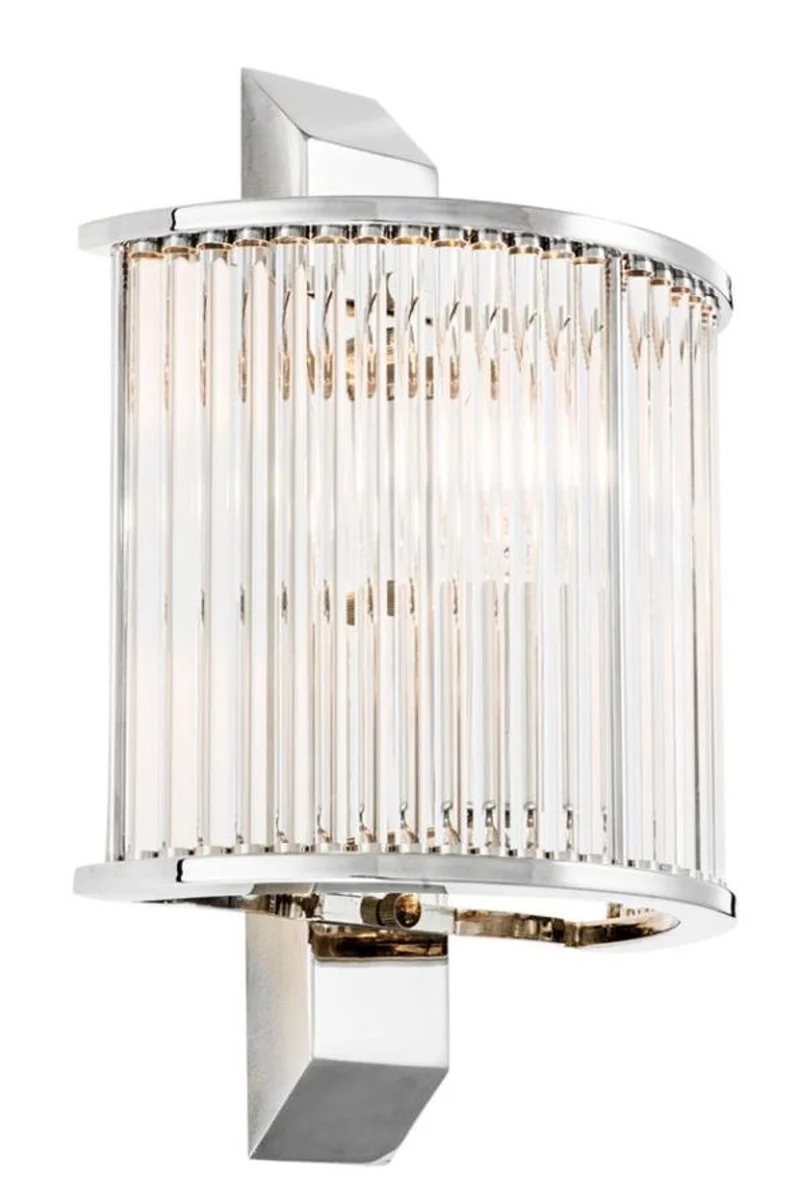 Casa Padrino Luxus Wandleuchte Silber 20,5 x 12 x H. 30 cm - Designer Wandlampe