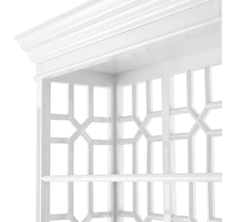 Casa Padrino Designer Mahagoni Regalschrank Piano Weiß - Luxus Qualität