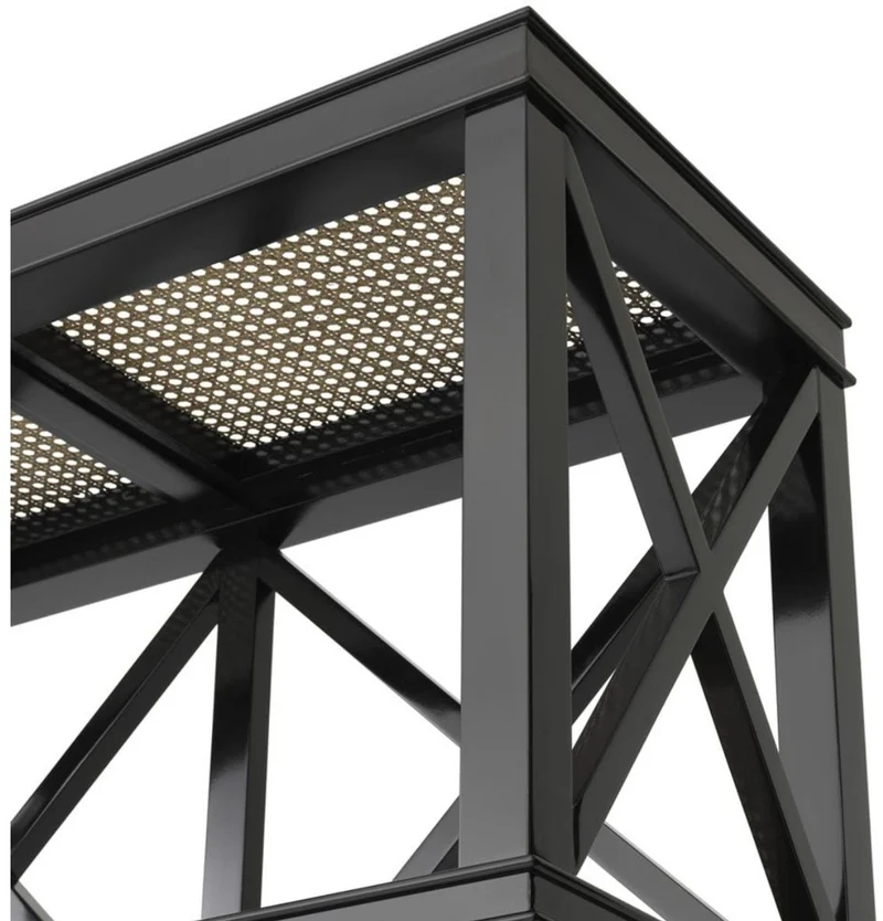 Casa Padrino Luxus Regalschrank im Barockstil Schwarz / Naturfarben 85 x 35 x H. 220 cm