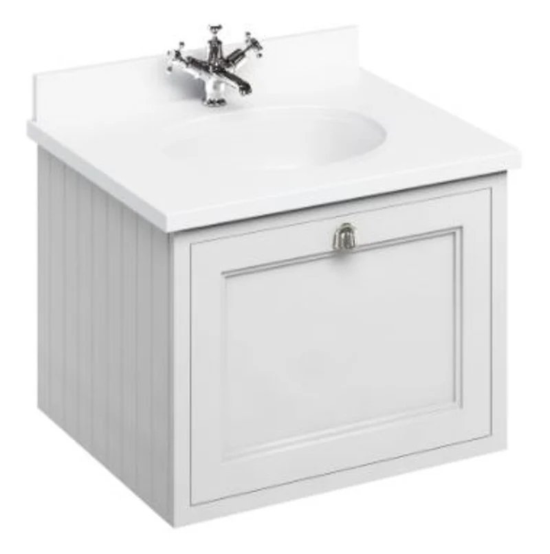 Casa Padrino Luxus Hänge-Waschschrank / Waschtisch mit Marmorplatte und Schublade 66 x 55 x H. 59 cm