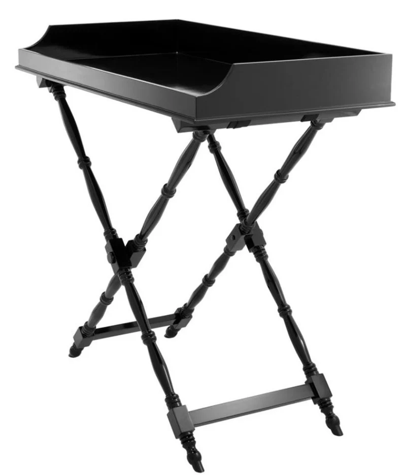 Casa Padrino Designer Mahagoni Tablett Schwarz 110 x 56 x H. 103 cm - Luxus Serviertablett