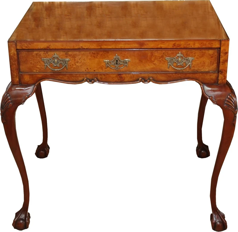 Casa Padrino Barock Luxus Konsole Teetisch aus massivem Eichenholz in Mahagonibraun und Gold 80 x 60 x H. 78 cm