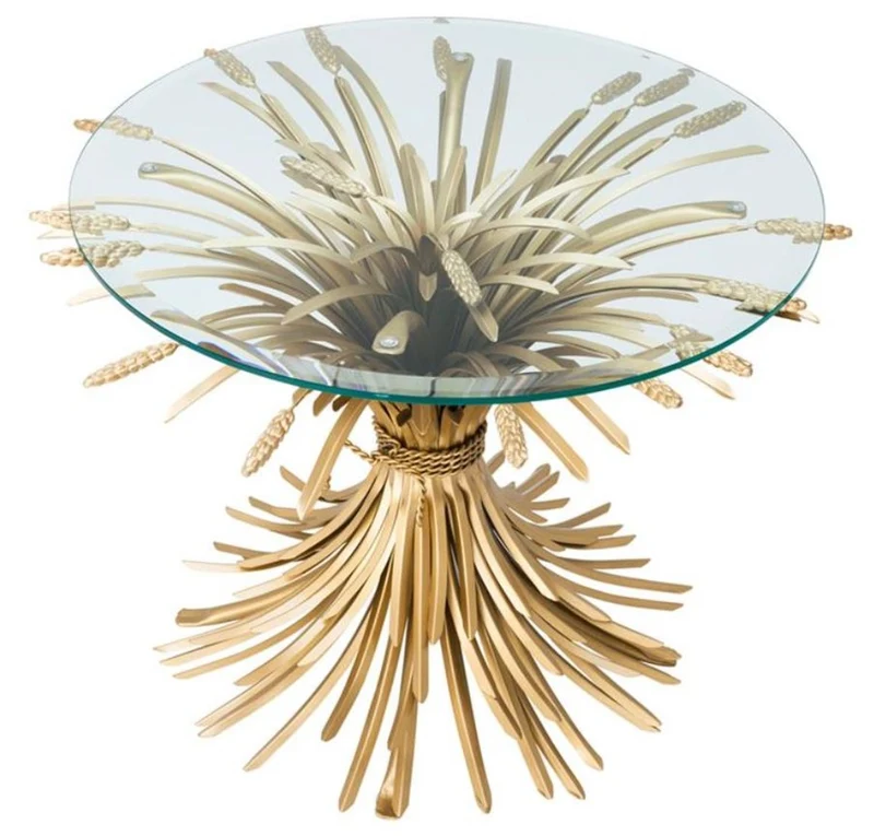 Casa Padrino Luxus Beistelltisch Antik Gold Ø 80 x H. 55 cm - Designermöbel