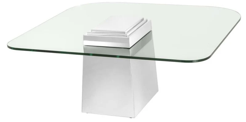 Casa Padrino Luxus Couchtisch / Wohnzimmertisch Silber 105 x 105 x H. 44 cm - Luxus Wohnzimmermöbel