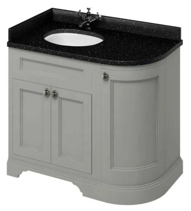 Casa Padrino Waschschrank / Waschtisch mit Granitplatte und 3 Türen 98 x 55 x H. 93 cm