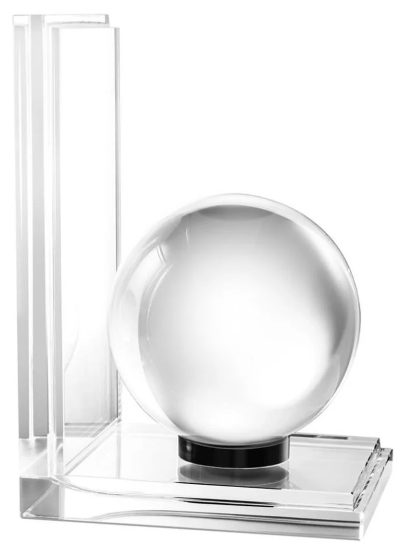 Casa Padrino Designer Kristallglas Buchstützen 2er Set - Luxus Kollektion