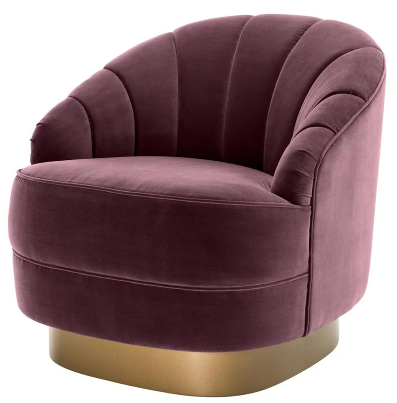 Casa Padrino Luxus Sessel Lila / Mattgold 77 x 80 x H. 78 cm - Hotel Möbel