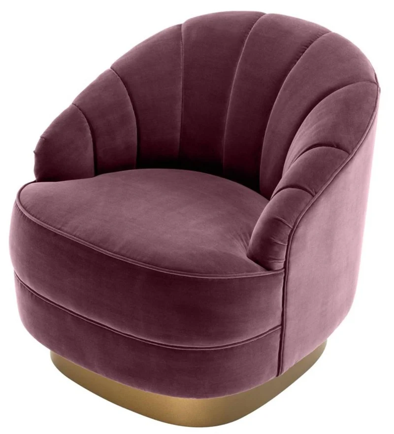 Casa Padrino Luxus Sessel Lila / Mattgold 77 x 80 x H. 78 cm - Hotel Möbel