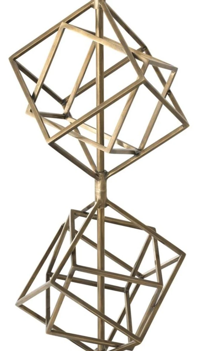 Casa Padrino Luxus Tischleuchte Vintage Messingfarben / Braun 40 x H. 98 cm - Designer Tischlampe