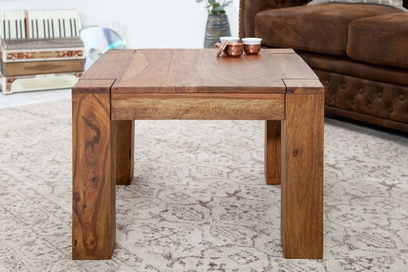 Casa Padrino Designer Massivholz Couchtisch Natur 60 x H. 40 cm - Massivholz - Salon Wohnzimmer Tisch