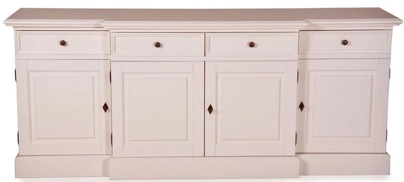Casa Padrino Shabby Chic Landhaus Stil Kommode Weiß B 217 cm - H 90 cm Möbel Diele Esszimmer Schrank
