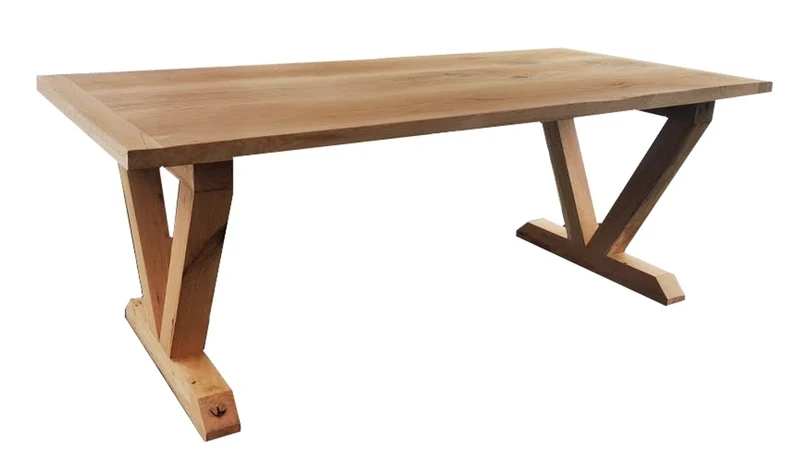 Casa Padrino Luxus Massivholz Esstisch - Eiche - 200 cm x 100 cm x H78 cm - Schwere Ausführung
