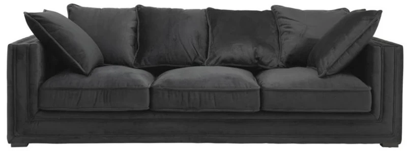 Casa Padrino Luxus Designer 3er Sofa Schwarz - Luxus Hotel Möbel
