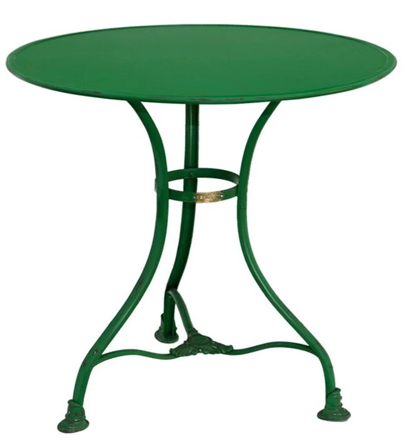 Casa Padrino Gartentisch aus Schmiedeeisen in Grün, Durchmesser 60 x Höhe 70 cm - Hochwertiger Bistrotisch für den Außenbereich