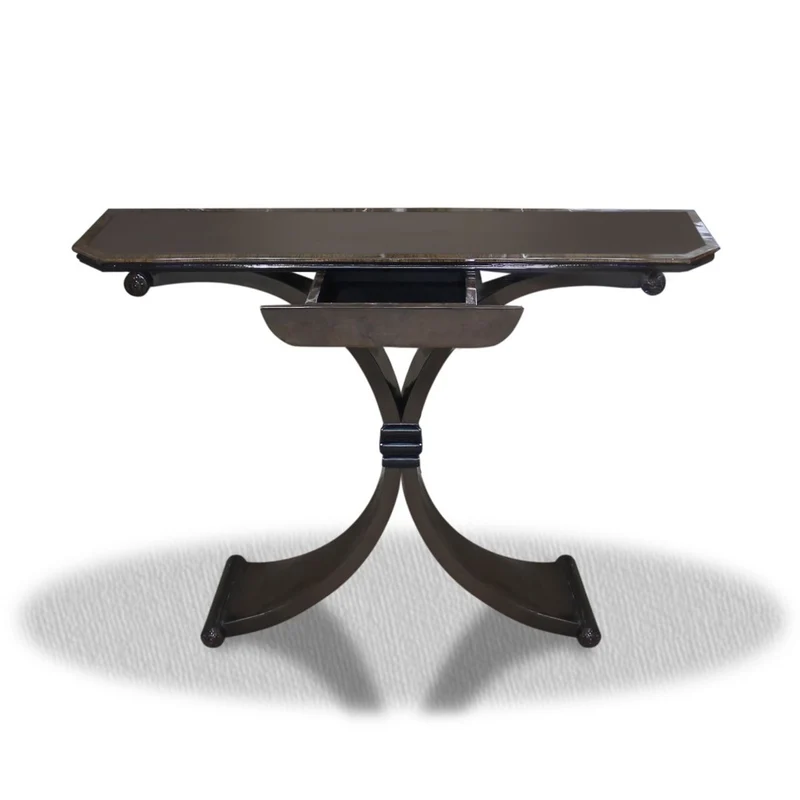 Casa Padrino Beistelltisch mit Schublade Schwarz 100 x 35 x H. 85 cm - Luxus Konsole im modernen Design