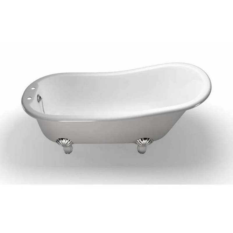 Casa Padrino Jugendstil Badewanne Naturstein freistehend 1700mm BHan Weiß - Freistehende Retro Barock Antik Badewanne
