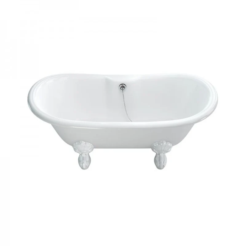 Casa Padrino Jugendstil Badewanne Naturstein freistehend 1700mm BCha Weiß - Freistehende Retro Antik Badewanne