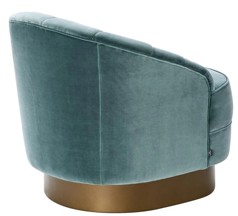 Casa Padrino Luxus Sessel Dunkeltürkis / Mattgold 77 x 80 x H. 78 cm - Hotel Möbel