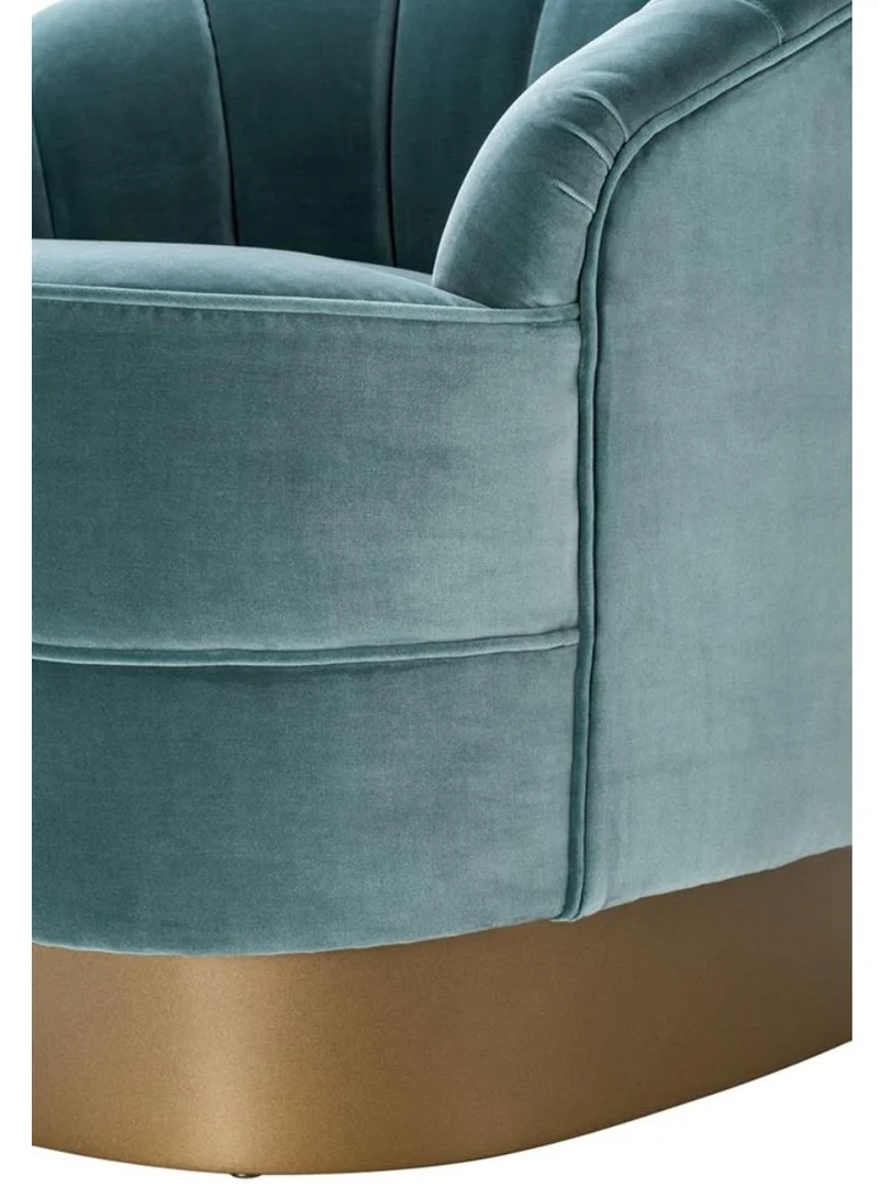 Casa Padrino Luxus Sessel Dunkeltürkis / Mattgold 77 x 80 x H. 78 cm - Hotel Möbel