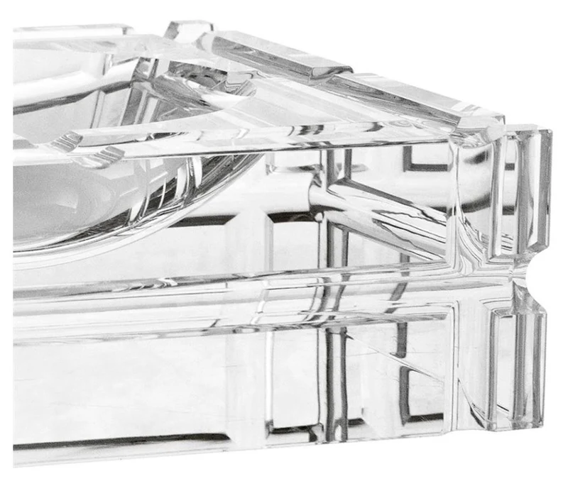 Casa Padrino Designer Kristallglas Aschenbecher 21 x 21 x H. 6,7 cm - Luxus Edition